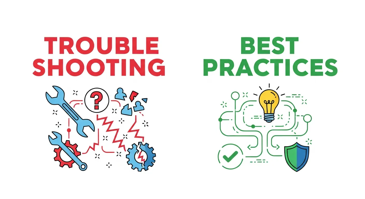 Graphic showing troubleshooting steps for Adobe Analytics login issues, including email verification and browser updates